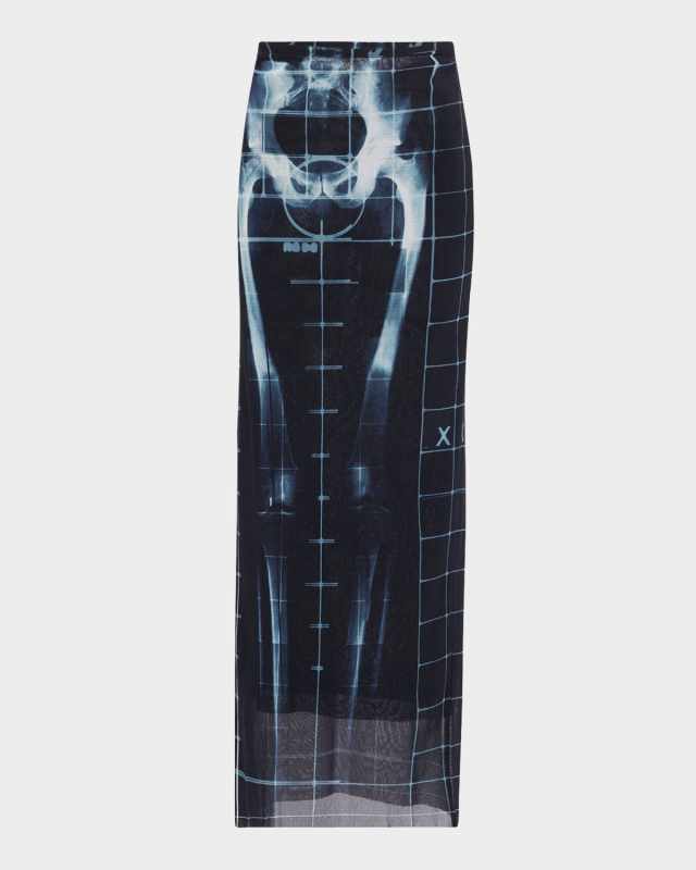 Squeletor X-Ray Printed Mesh Maxi Skirt